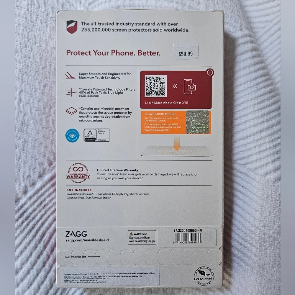 Zagg Invisible Shield Glass Protector iPhone 14/13/13 pro